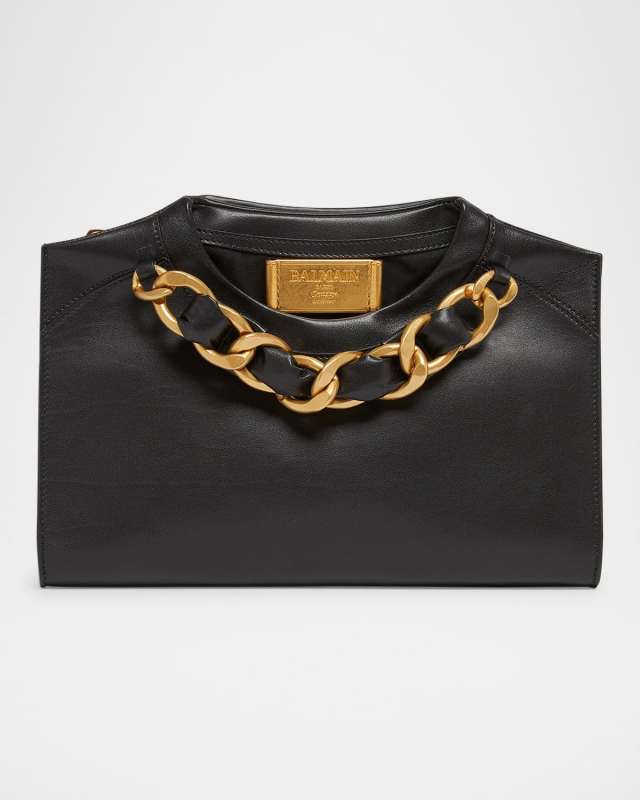 Crewneck T-Shirt Pouch Clutch Bag in Calfskin